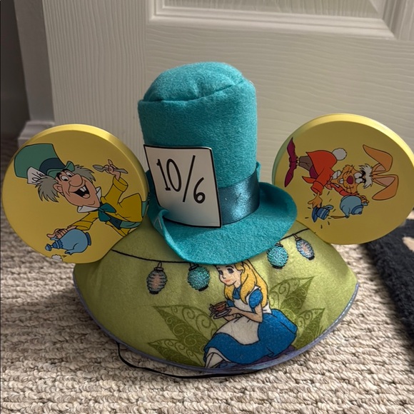 Disney Mad Hatter Kids Hat - Teal and Yellow - Picture 1 of 2